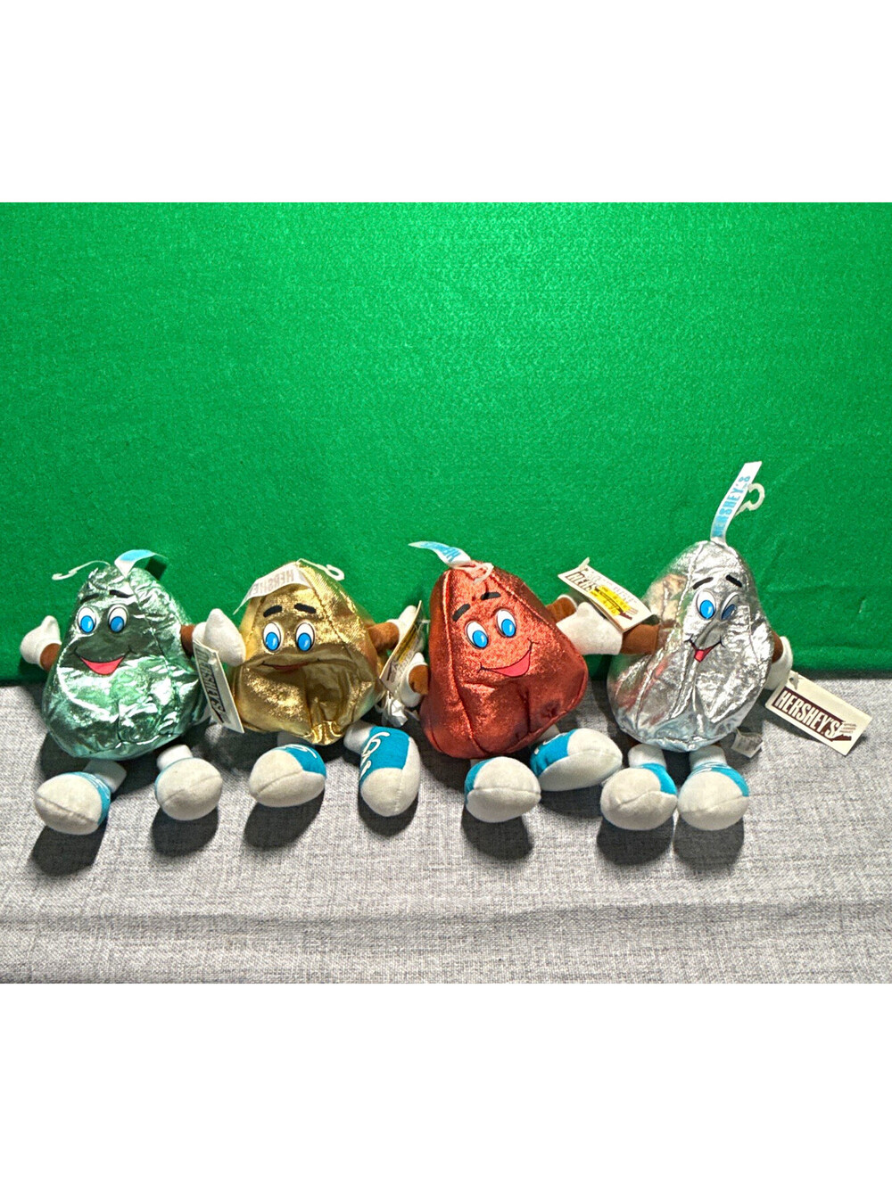 VTG 1999 Horsman Hershey’s Kisses Plush 4 Metallic NWT Silver Gold Red Green